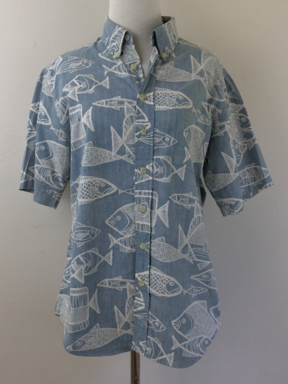 Reyn Spooner Blue Fish Short Sleeve Shirt m - Picture 7 of 7